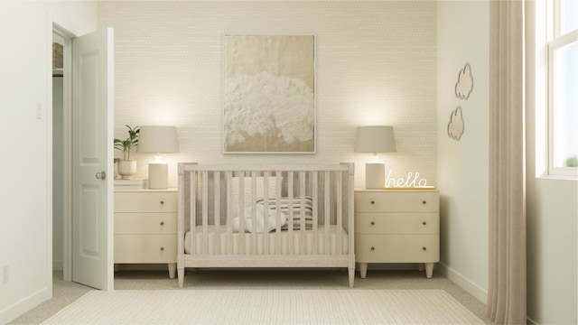 bedroom with a crib