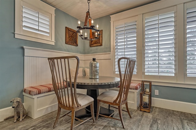 26210 Bluejack National Blvd Unit 14, Montgomery, TX 77316 - dining room with wood-type flooring and an inviting chandelier