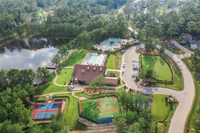 26210 Bluejack National Blvd Unit 14, Montgomery, TX 77316 - birds eye view of property featuring a water view