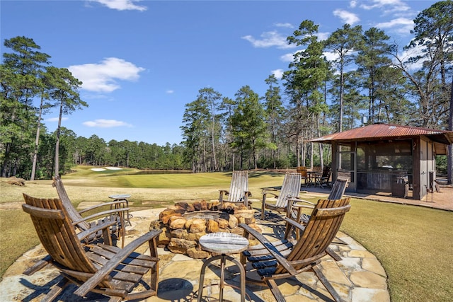 26210 Bluejack National Blvd Unit 14, Montgomery, TX 77316 - view of patio with a fire pit