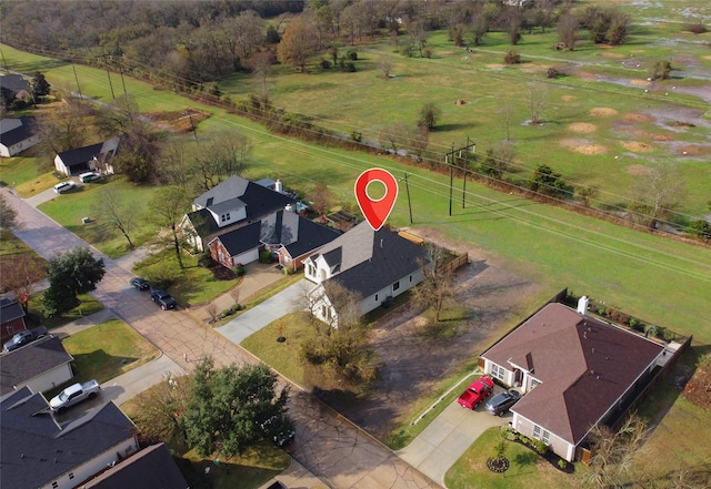 aerial view with a rural view