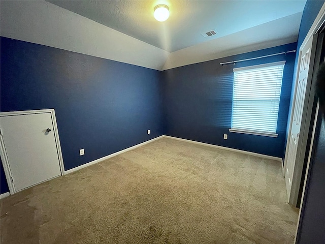 spare room with carpet flooring and a tray ceiling