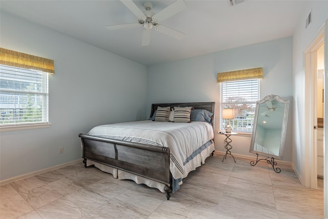 bedroom with ceiling fan