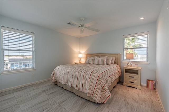 bedroom with ceiling fan