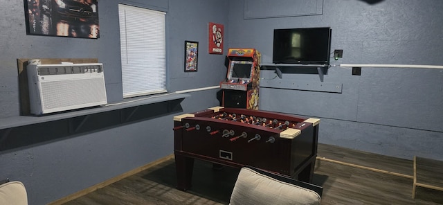 playroom with hardwood / wood-style floors