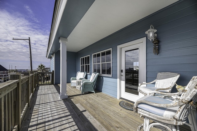 view of deck at dusk