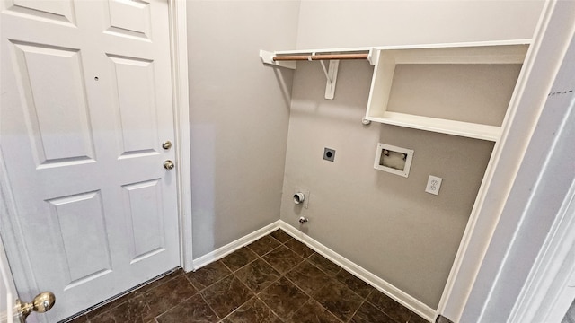 laundry room featuring washer hookup, hookup for a gas dryer, and electric dryer hookup