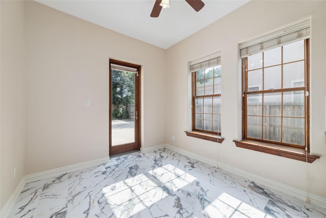 empty room featuring ceiling fan