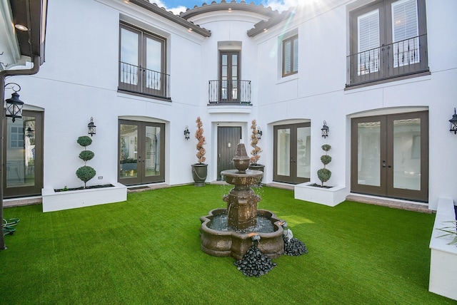 exterior space featuring french doors