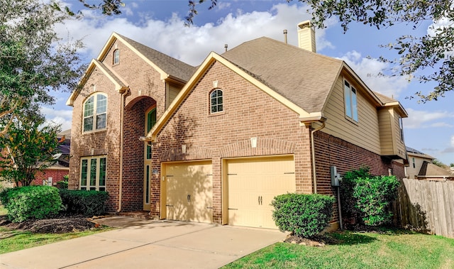 front of property featuring a garage