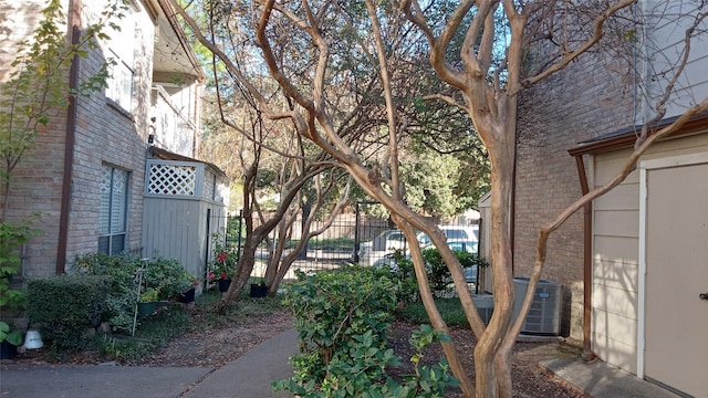 view of yard featuring central AC