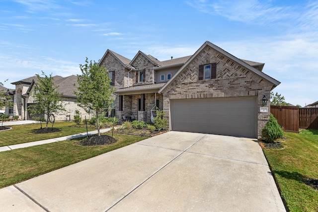 view of front facade featuring a front lawn