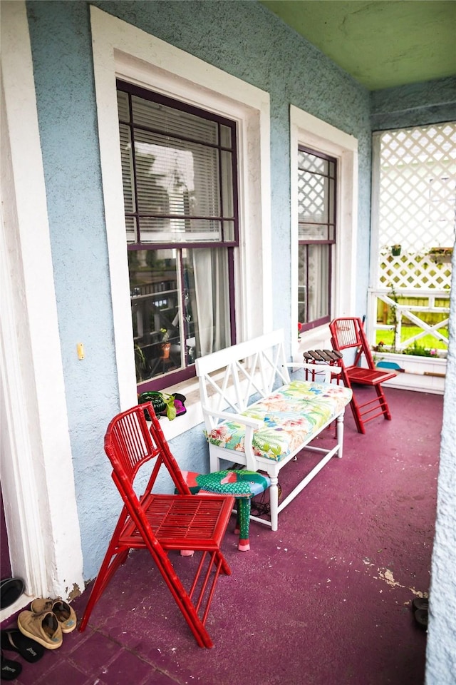 view of patio featuring covered porch