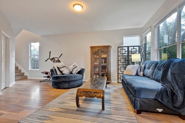 living room featuring hardwood / wood-style flooring