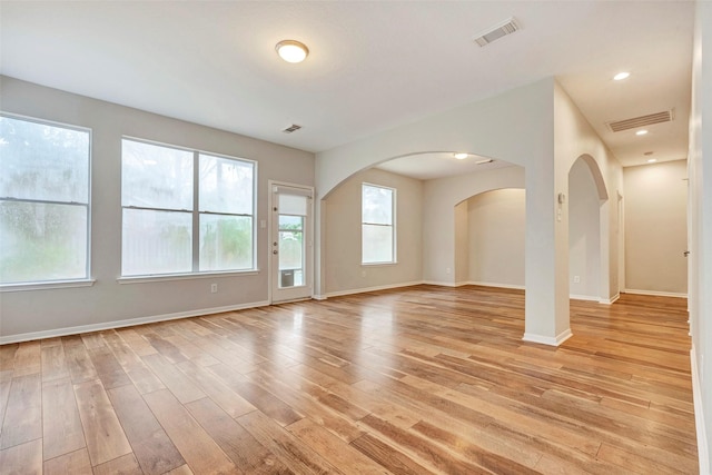 empty room featuring light wood-type flooring