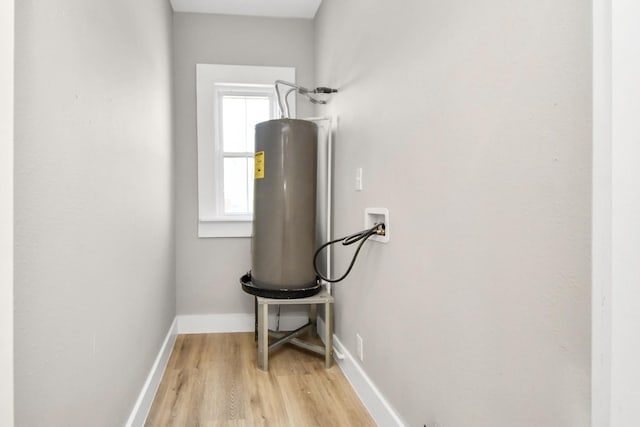 utility room with electric water heater