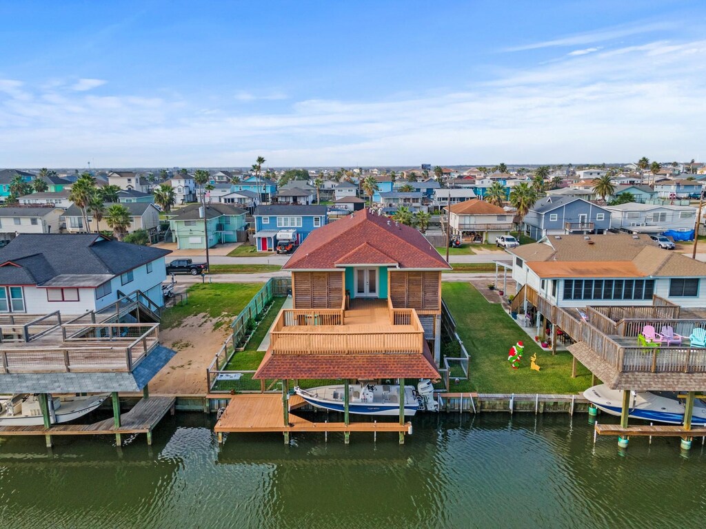 242 Barracuda St, Bayou Vista, TX 77563 - bird's eye view with a water view