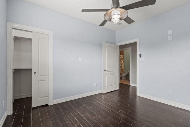 spare room with ceiling fan