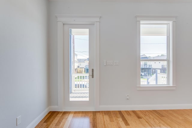 doorway featuring hardwood / wood-style flooring