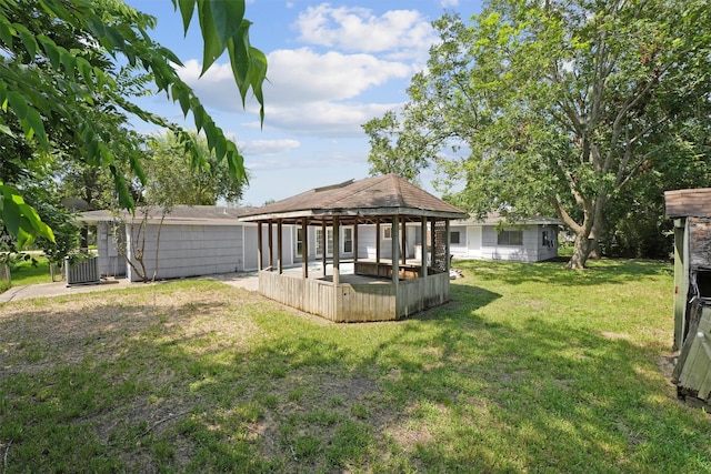 view of yard with a gazebo