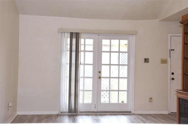 entryway with light wood-type flooring