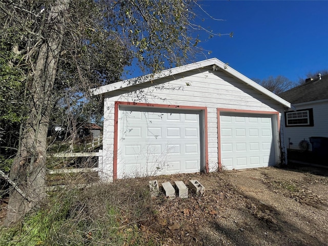 view of garage