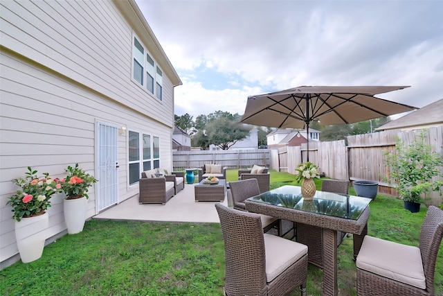 view of patio / terrace with an outdoor hangout area