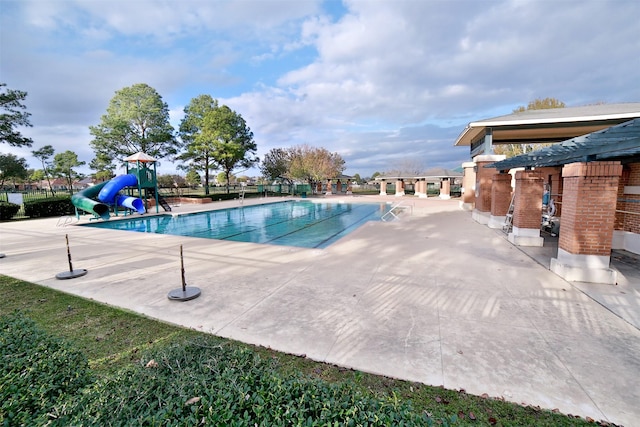 view of pool with a patio