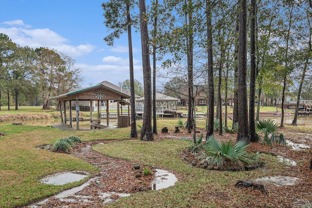 view of yard with a gazebo