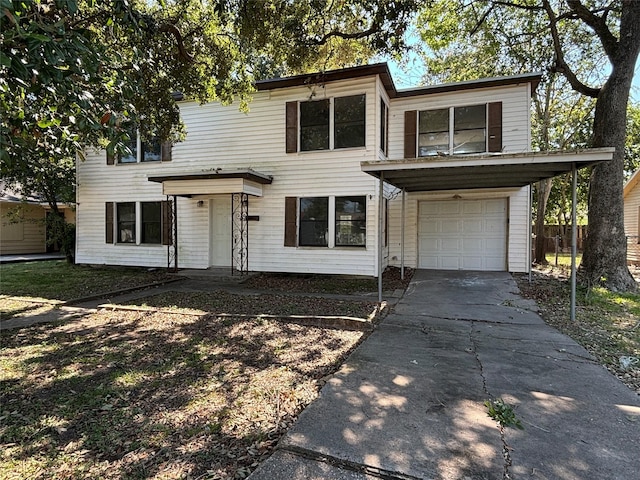 view of property featuring a garage