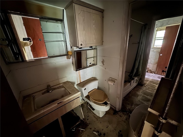 bathroom with sink and toilet