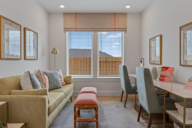 interior space with hardwood / wood-style flooring and a wealth of natural light