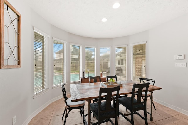 view of tiled dining area