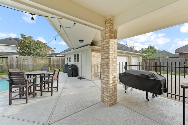 view of patio featuring grilling area