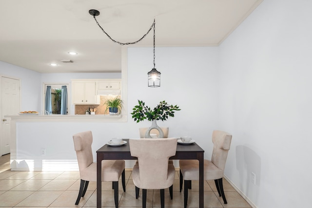 view of tiled dining area