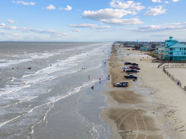 property view of water with a beach view