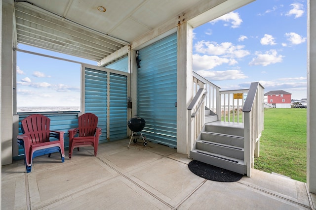 view of patio with area for grilling