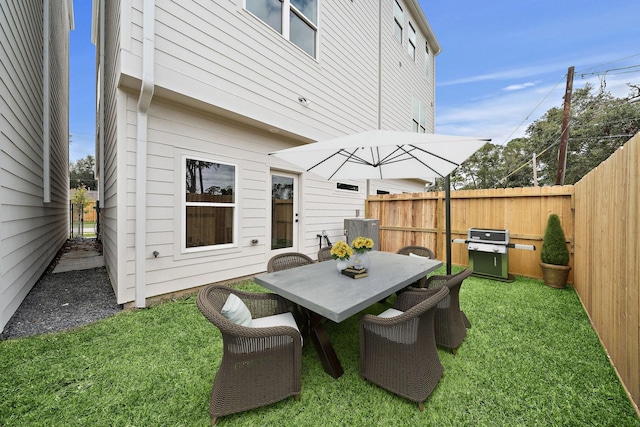 view of patio featuring area for grilling