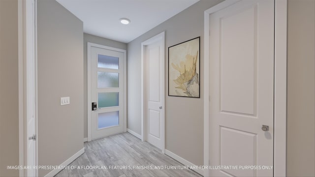 hallway featuring light wood-type flooring