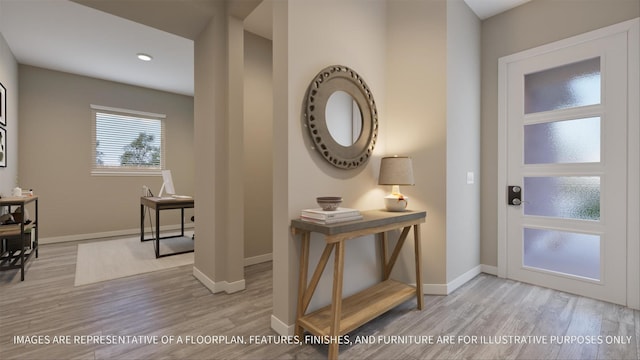 entryway featuring light wood-type flooring