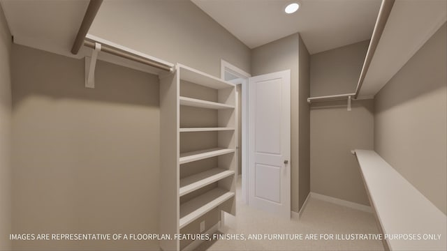 spacious closet featuring carpet