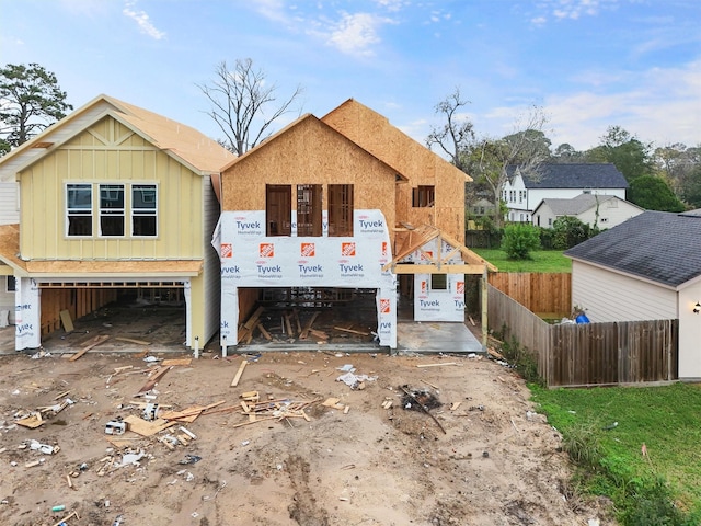 view of unfinished property