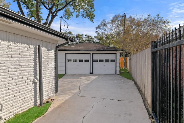 view of garage