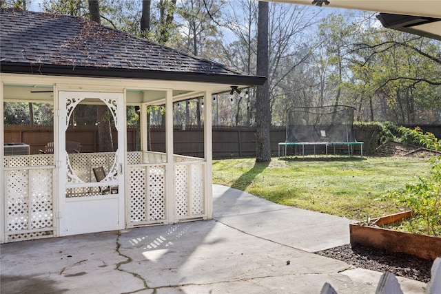 view of patio with a trampoline