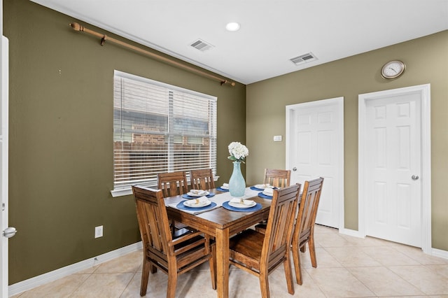 view of tiled dining room