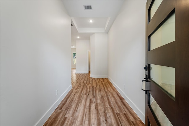 hall featuring light hardwood / wood-style floors