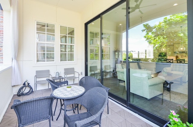 interior space featuring a balcony