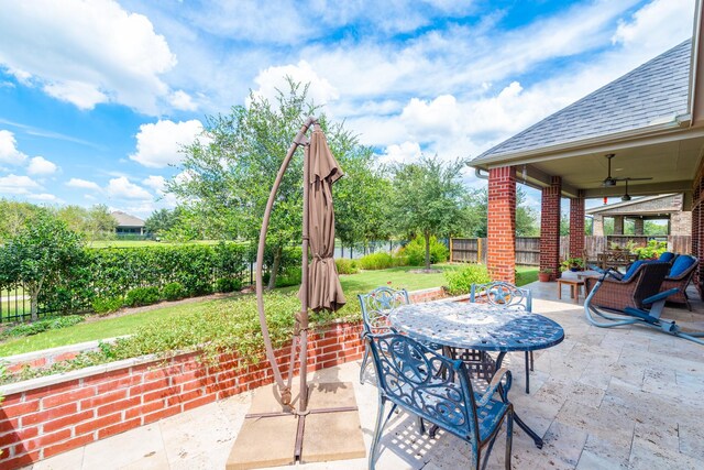 view of patio / terrace with ceiling fan