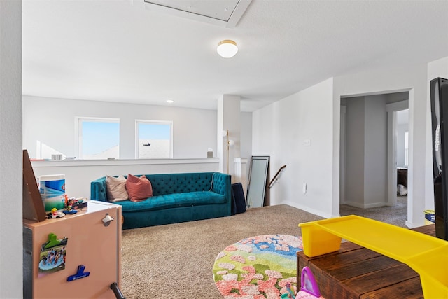 game room with carpet floors