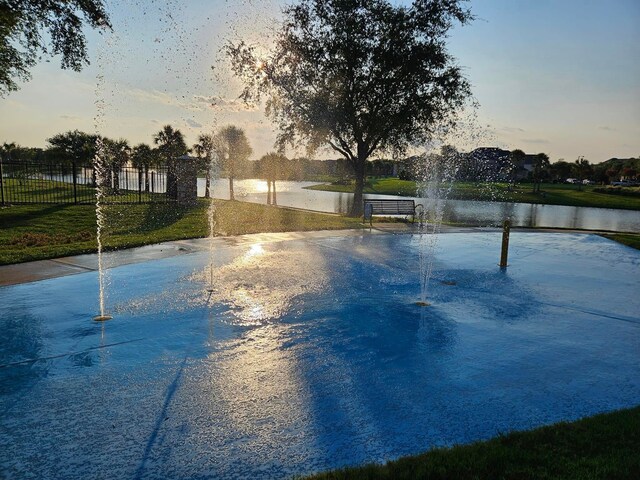 exterior space featuring a water view